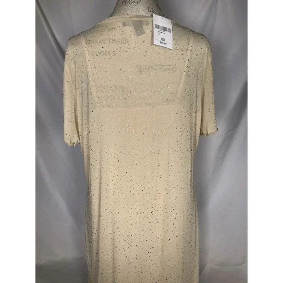 Forever 21 Beige Sequined Woven Dress Plus Size 0X NWT - Picture 8 of 12